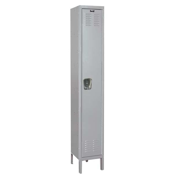 Antimicrobial Wardrobe Locker, 18 in W, 18 in D, 78 in H, (1) Tier, (1) Wide, Light Gray