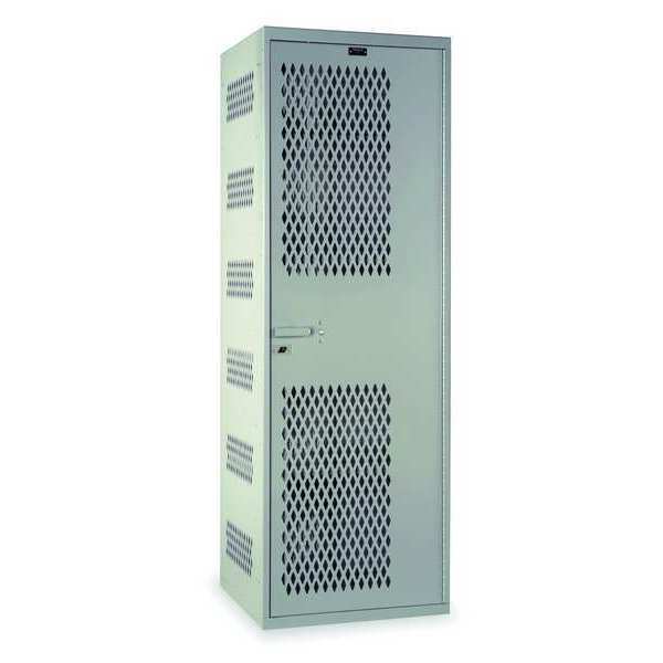 Wardrobe Locker, 24 in W, 22 in D, 72 in H, (1) Tier, (1) Wide, Platinum