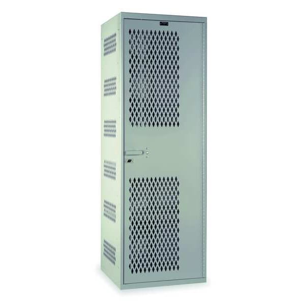 Wardrobe Locker, 18 in W, 22 in D, 72 in H, (1) Tier, (1) Wide, Platinum