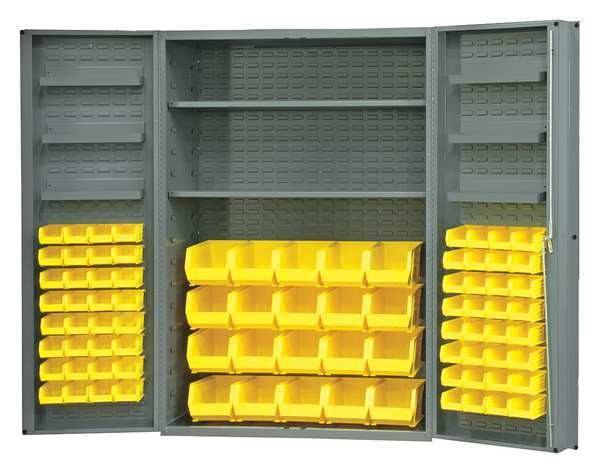 Extra-Heavy Duty Bin Cabinet, 48 in W, 72 in H, 24