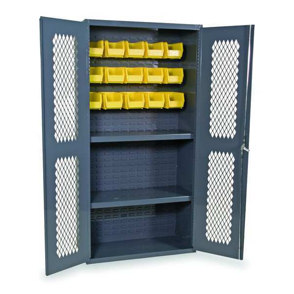 Extra-Heavy Duty Bin Cabinet, 36 in W, 72 in H, 18