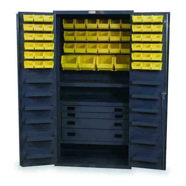 Extra-Heavy Duty Bin Cabinet, 36 in W, 72 in H, 24