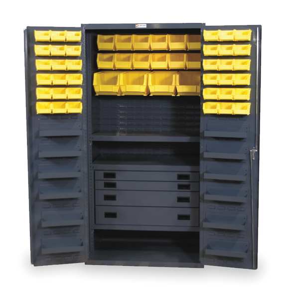 Extra-Heavy Duty Bin Cabinet, 36 in W, 72 in H, 24