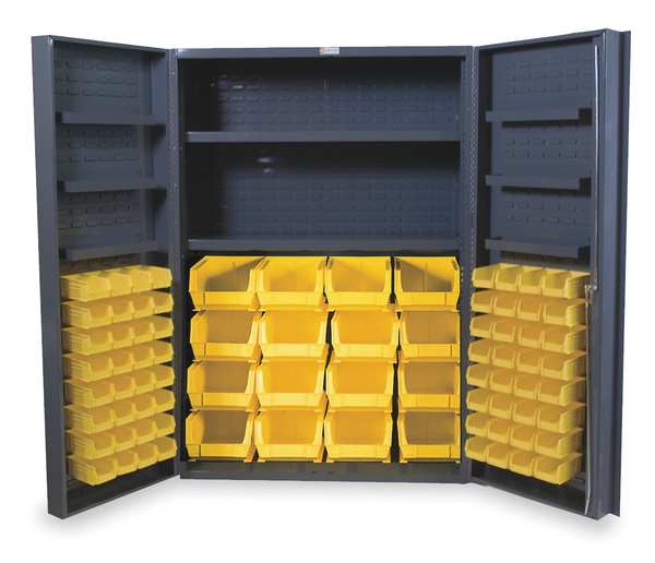 Extra-Heavy Duty Bin Cabinet, 36 in W, 72 in H, 24