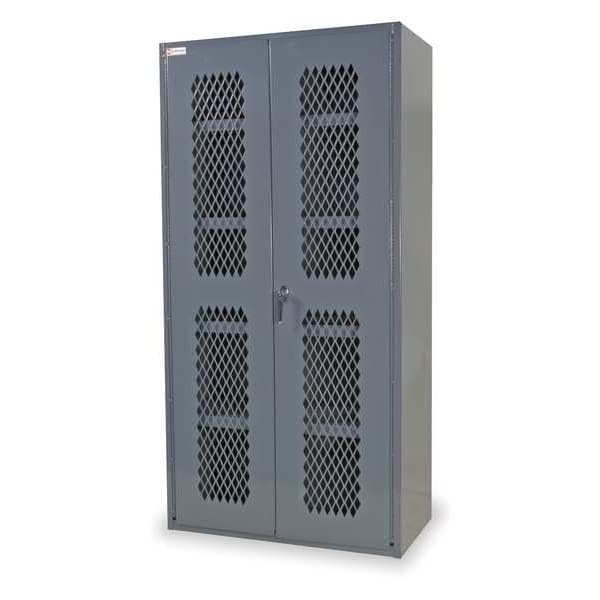 14 ga. ga. Steel Storage Cabinet, 36 in W, 72 in H, Stationary