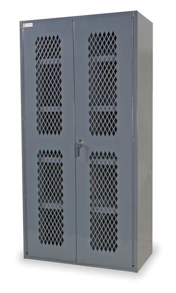 14 ga. ga. Steel Storage Cabinet, 36 in W, 84 in H, Stationary