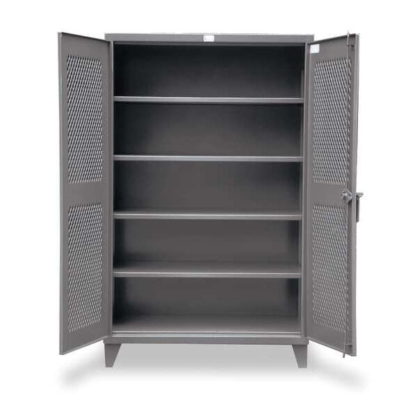 12 ga. Steel Storage Cabinet, 60 in W, 78 in H, Stationary