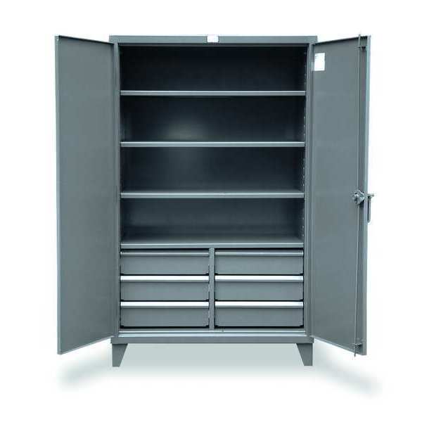 12 ga. Steel Storage Cabinet, 48 in W, 78 in H, Stationary