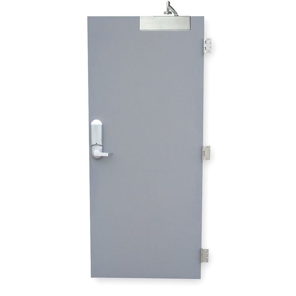 Security Door, LH, 80 in H, 36 in W, 1 3/4 in Thick, 18 Gauge Steel, Type: 1