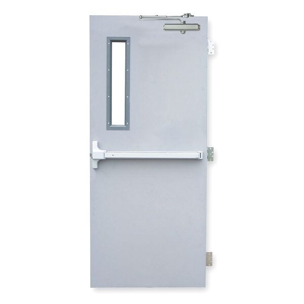 Security Door, LHR, 80 in H, 36 in W, 1 3/4 in Thick, 18 Gauge Steel, Type: 1