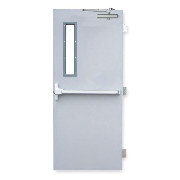 Security Door, LHR, 84 in H, 36 in W, 1 3/4 in Thick, 18 Gauge Steel, Type: 2