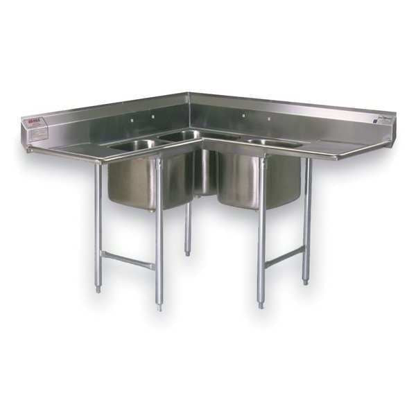 27 3/4 in W x 59 3/4 in L x 38 1/4 in H, Floor Mount, Scullery Sink