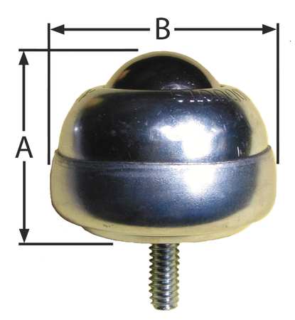 Ball Transfer, Threaded, 1In Ball Dia