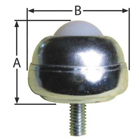Ball Transfer, Threaded, 1In Ball Dia