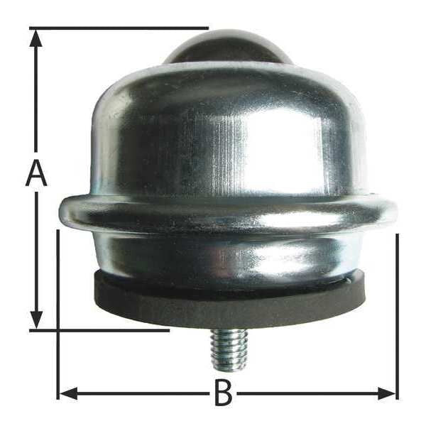 Ball Transfer, Threaded, 1-1/2In Ball Dia