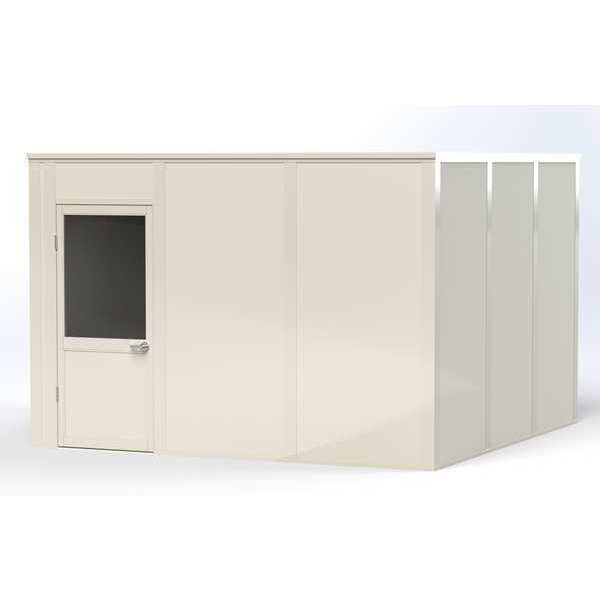 4-Wall Modular In-Plant Office, 8 ft H, 12 ft W, 12 ft D, White