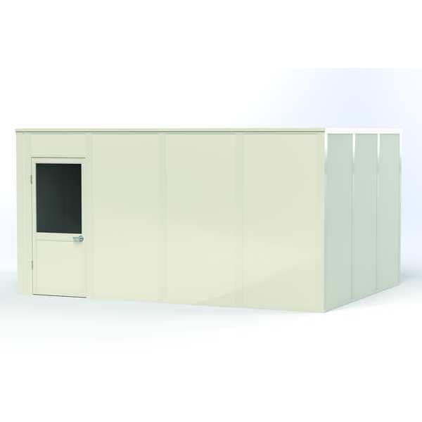 4-Wall Modular In-Plant Office, 8 ft H, 16 ft W, 12 ft D, White