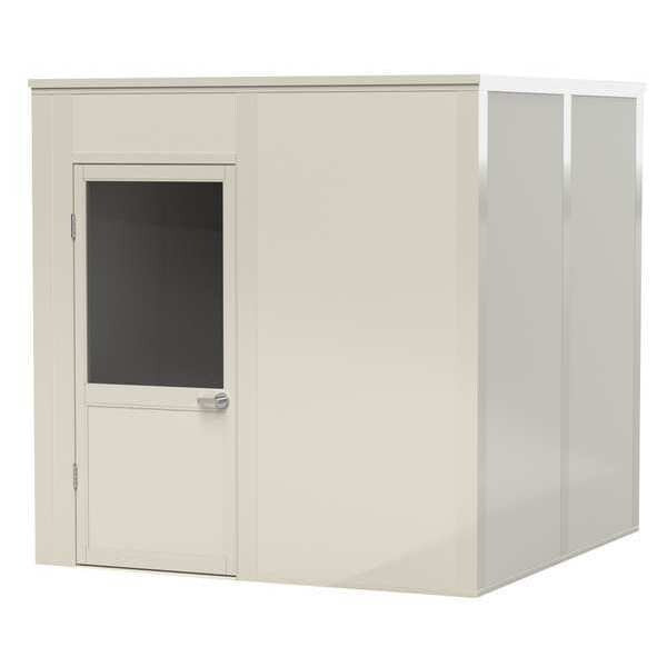 4-Wall Modular In-Plant Office, 8 ft H, 8 ft W, 8 ft D, White