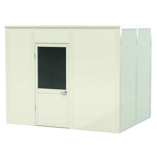4-Wall Modular In-Plant Office, 8 ft H, 10 ft W, 8 ft D, White