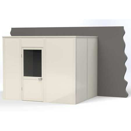 3-Wall Modular In-Plant Office, 8 ft H, 10 ft W, 8 ft D, White
