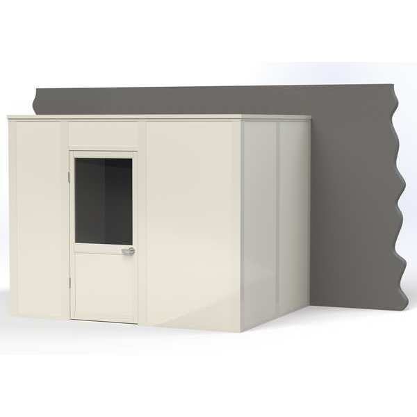 3-Wall Modular In-Plant Office, 8 ft H, 10 ft W, 8 ft D, White