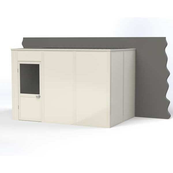 3-Wall Modular In-Plant Office, 8 ft H, 12 ft W, 8 ft D, White