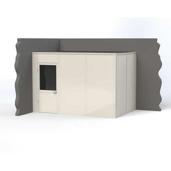 2-Wall Modular In-Plant Office, 8 ft H, 12 ft W, 8 ft D, White