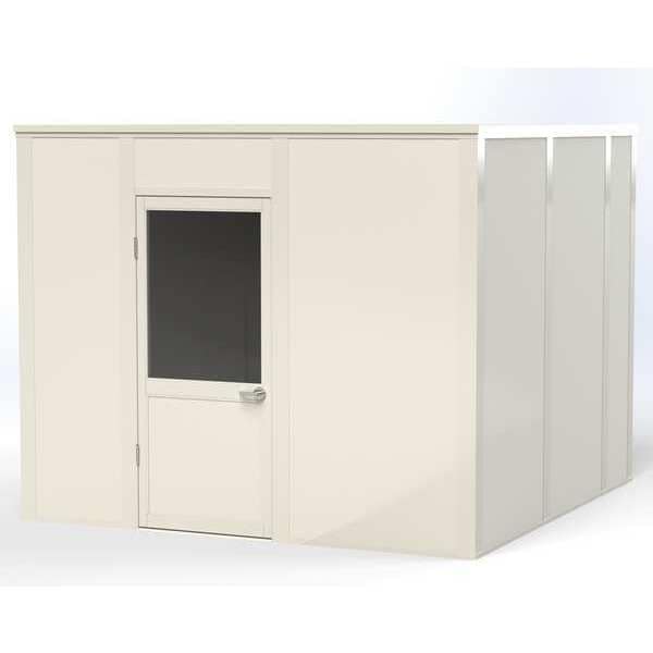 4-Wall Modular In-Plant Office, 8 ft H, 10 ft W, 10 ft D, White