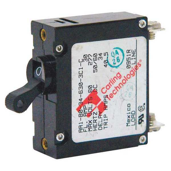 Panel Mount Circuit Breaker, 20 A, 250/277V AC, 1 Pole