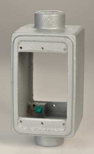 Weatherproof Box, 2Inlet, 3/4 in Hub, Iron