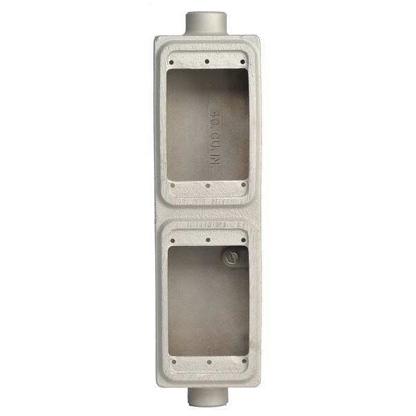 Weatherproof Box, 2Gang, 2Inlet, 40cu. in