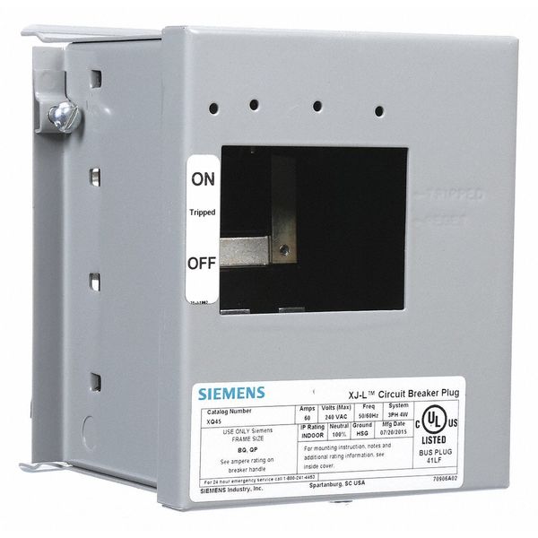 Bus Plug Encl, 60A, 120/240V, 4P, 4 W, 1Ph, XQ
