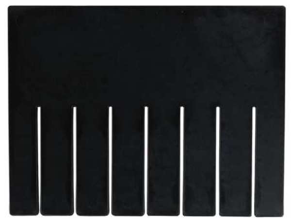 Plastic Divider, Black, 9 5/8 in L, Not Applicable W, 7 1/4 in H