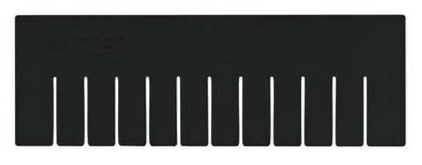 Plastic Divider, Black, 15 3/4 in L, Not Applicable W, 5 1/4 in H