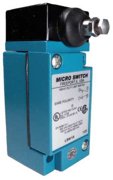Heavy Duty Limit Switch, Plunger, 1NC/1NO, 10A @ 600V AC