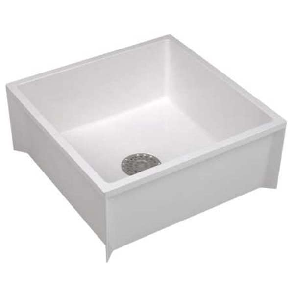 24 in W x 36 in L x 10 in H, Fiberglass, Mop Sink