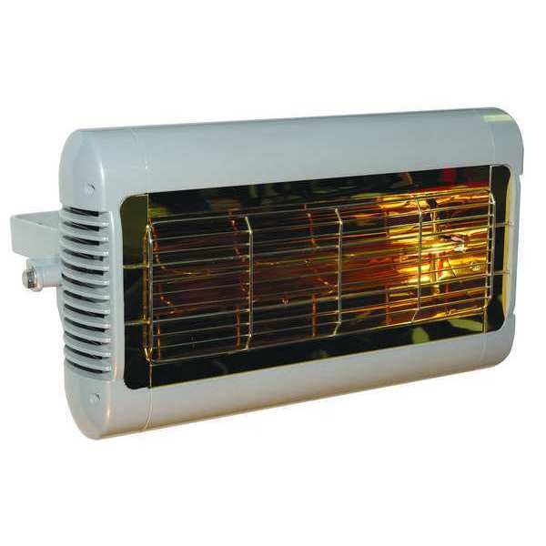 Electric Infrared Heater, Ceiling Suspended, Wall, Aluminum, 2000 W
