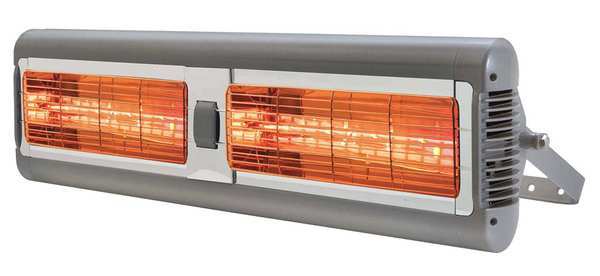 Electric Infrared Heater, Ceiling Suspended, Wall, Aluminum, 3000 W