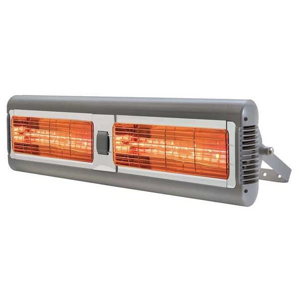 Electric Infrared Heater, Ceiling Suspended, Wall, Aluminum, 4000 W