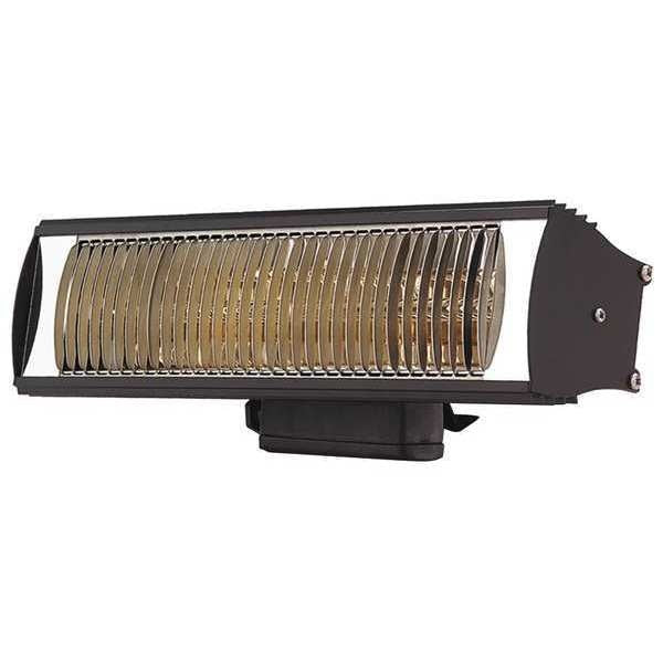 Electric Infrared Heater, Wall, Aluminum, 5120 BtuH, 120V AC, 1500 W