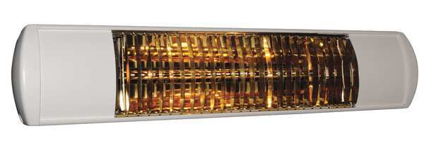 Electric Infrared Heater, Wall, Aluminum, 5120 BtuH, 120V AC, 1500 W