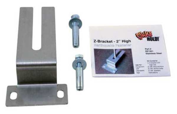 High Z-Bracket, 2 In, Stainless Steel