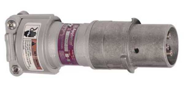 Pin & Sleeve Plug, 60A, 4P, 3W, Alum, 600VAC