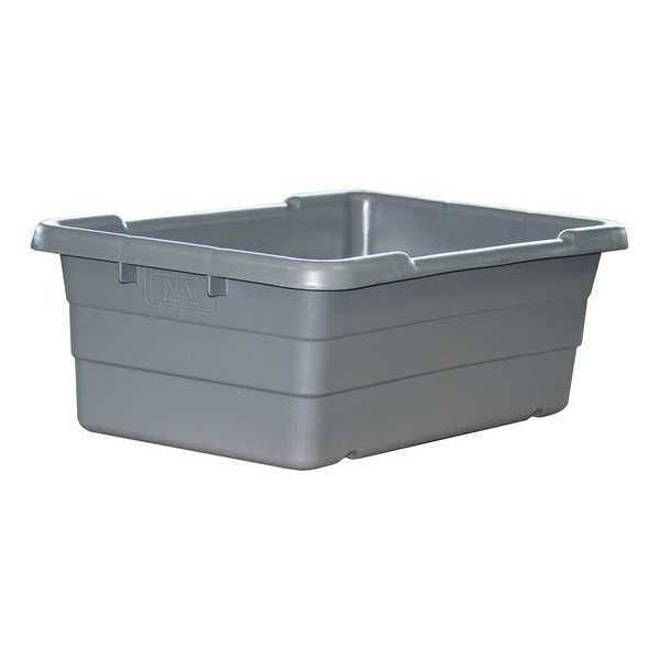 Cross Stacking Storage Bin, Gray, Plastic, 25 in L x 15 1/2 in W x 8 3/4 in H