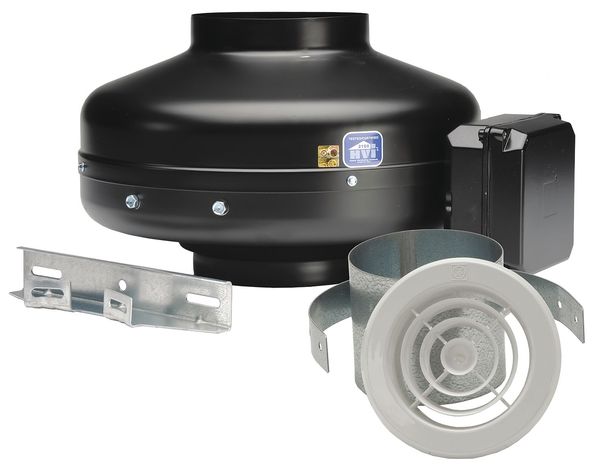 Inline Centrifugal Duct Fan, 4 In. Dia.