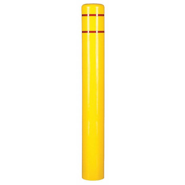 Post Sleeve, 7 In Dia., 72 In H, Yellow, Shape: ROUND
