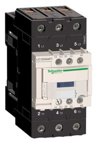 IEC Magnetic Contactor, 3 Poles, 208 V AC, 40 A, Reversing: No
