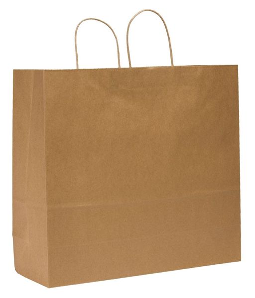 Shopping Bag Flat Bottom, Downtowner Brown, Paper Twist Handles, Pk200