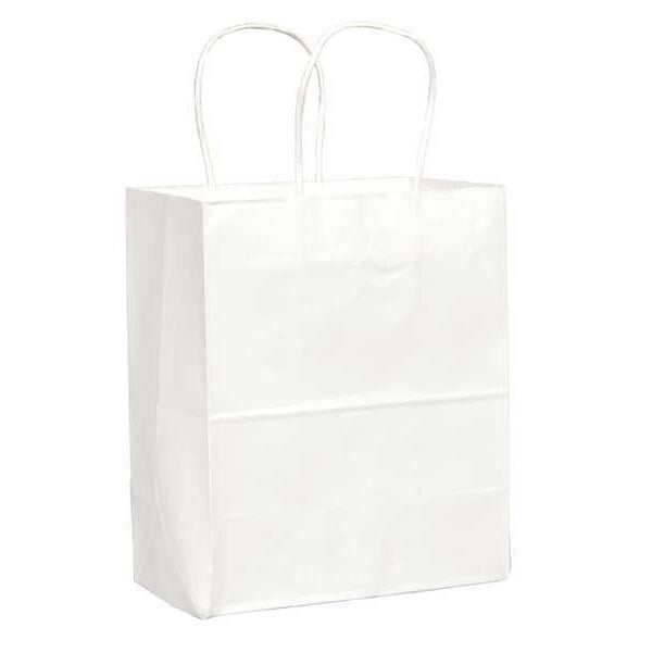 Tempo White Shopping Bag Flat Bottom, Twist Handles, Pk250