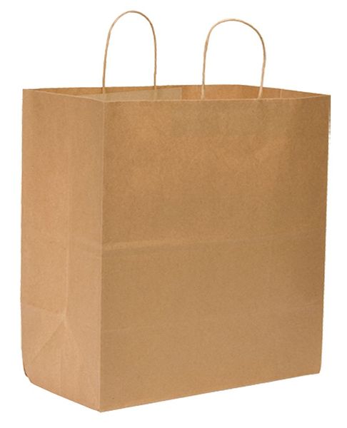 Super Royal Brown Shopping Bag Flat Bottom, Twist Handles, Pk200